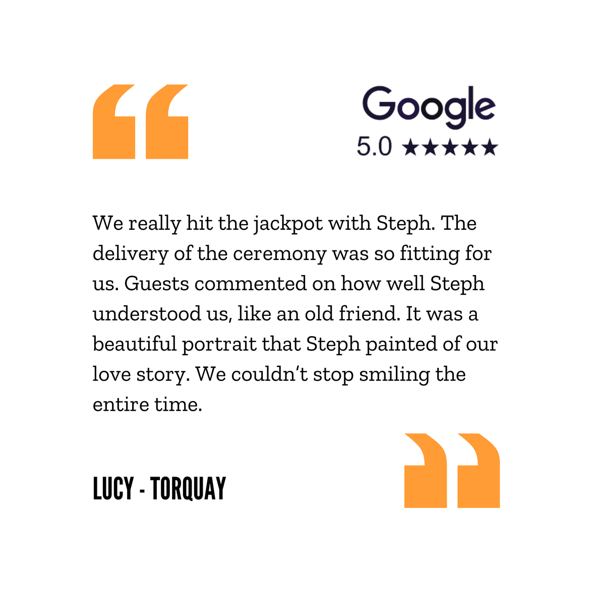 Lucy - Torquay steph the amazing melbourne celebrant review